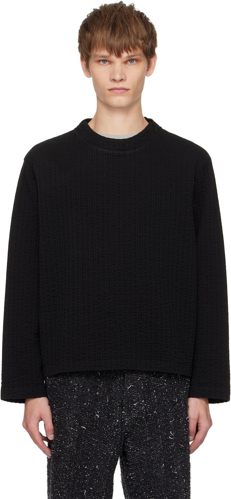 Black Embroidered Linestitch Smock T-shirt by CRAIG GREEN