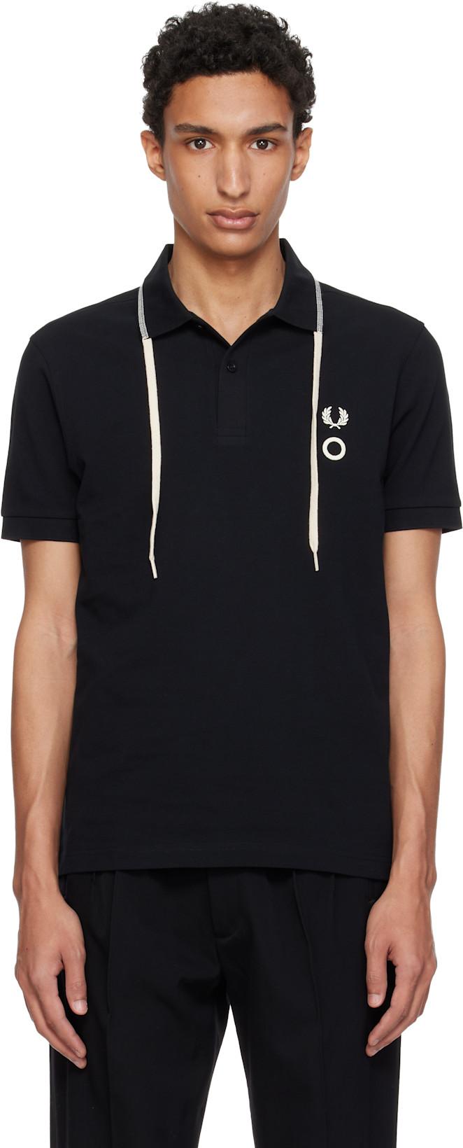 Black Fred Perry Edition Drawcord Collar Polo by CRAIG GREEN