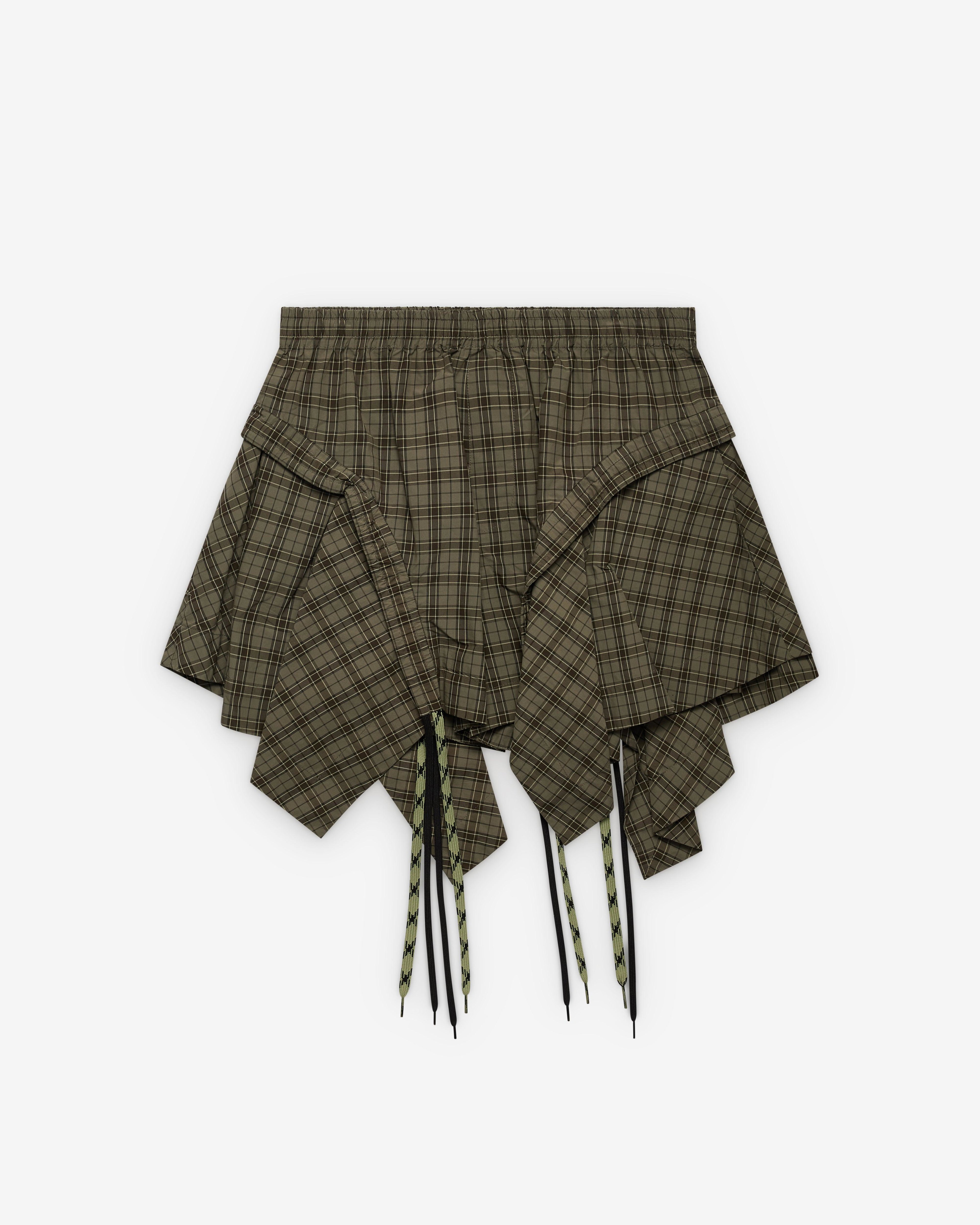 Craig Green - Men's Circle Drape Shorts - (Grey Check) by CRAIG GREEN