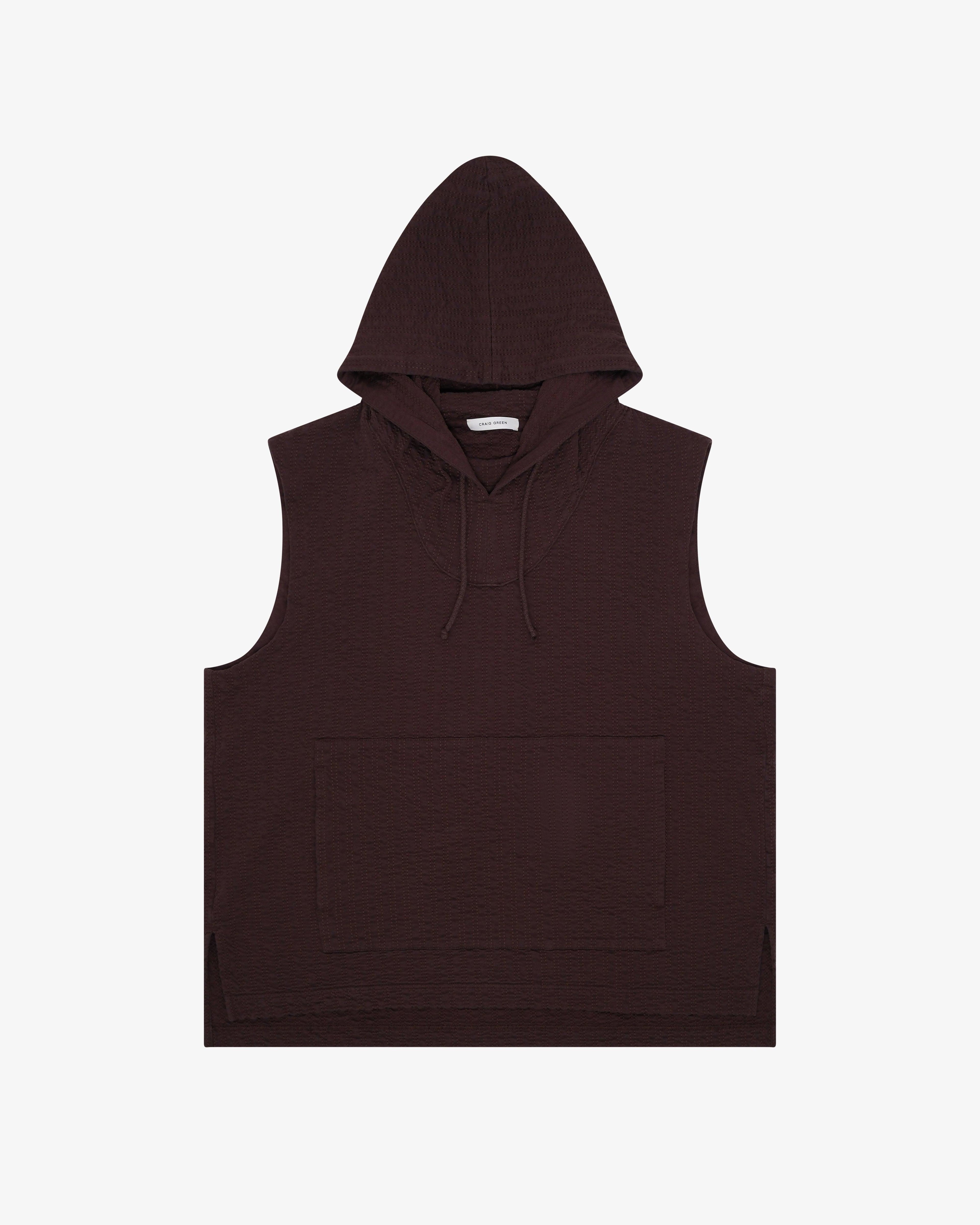 Craig Green - Men's Embroidered Linestitch Vest - (Brown) by CRAIG GREEN