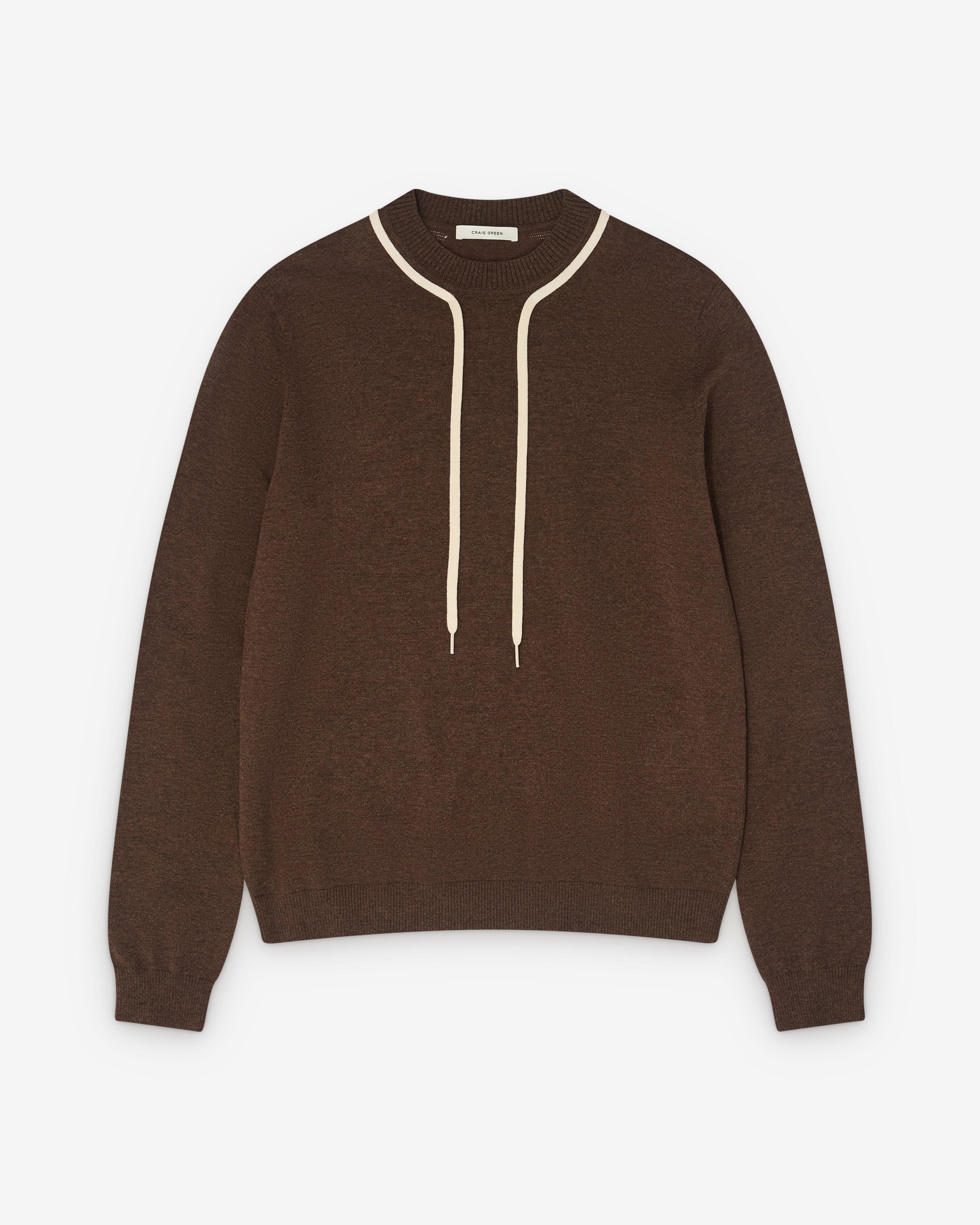 Craig Green - Men’s Flatlock Lace Jumper - (Brown) by CRAIG GREEN