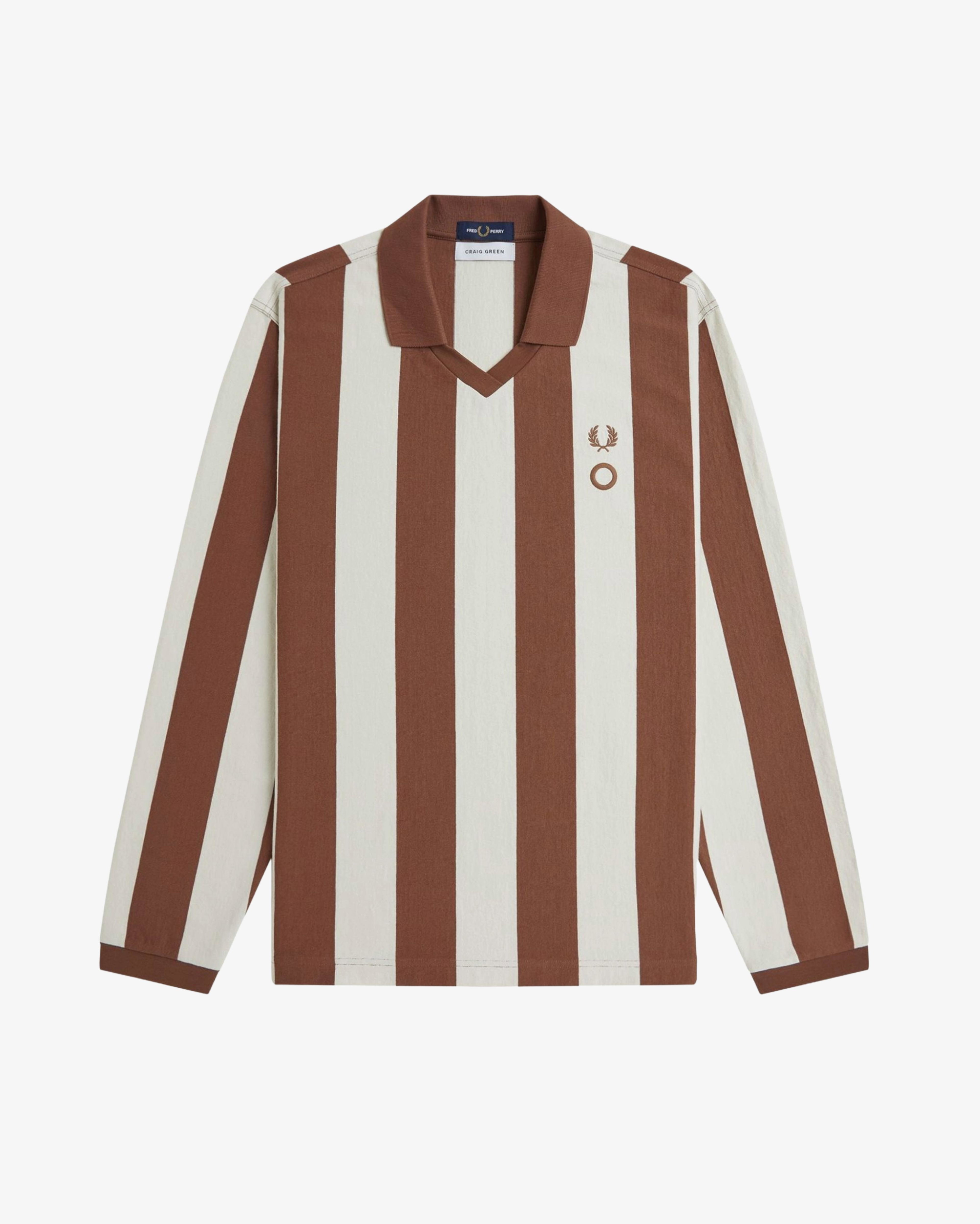 Craig Green - Men's Fred Perry Heavy Weight Long Sleeve Polo Shirt - (Stripes) by CRAIG GREEN