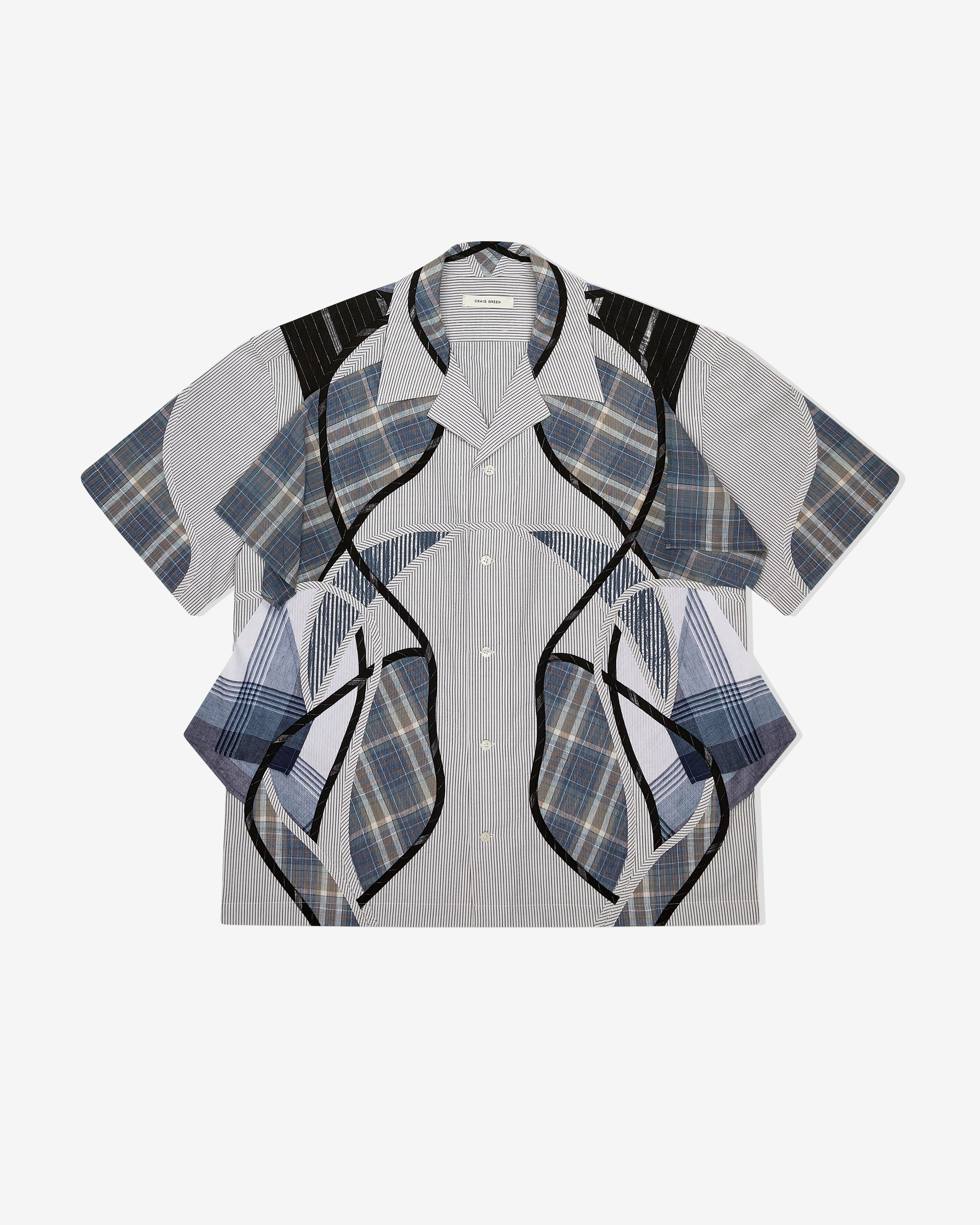 Craig Green - Men's Patchwork Shirt - (Blue Mix) by CRAIG GREEN