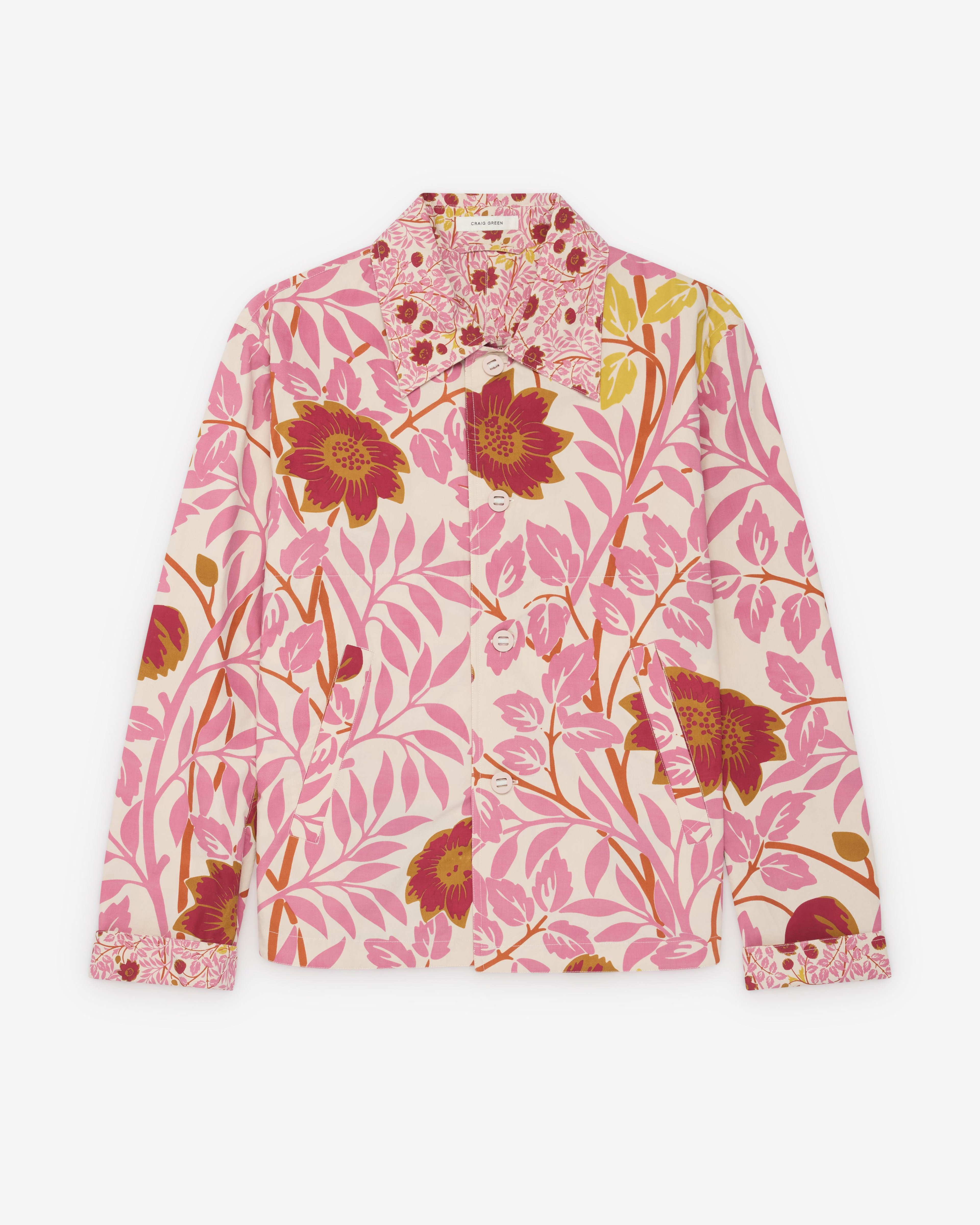 Craig Green - Men's Reversible Worker Jacket - (Pink Floral) by CRAIG GREEN