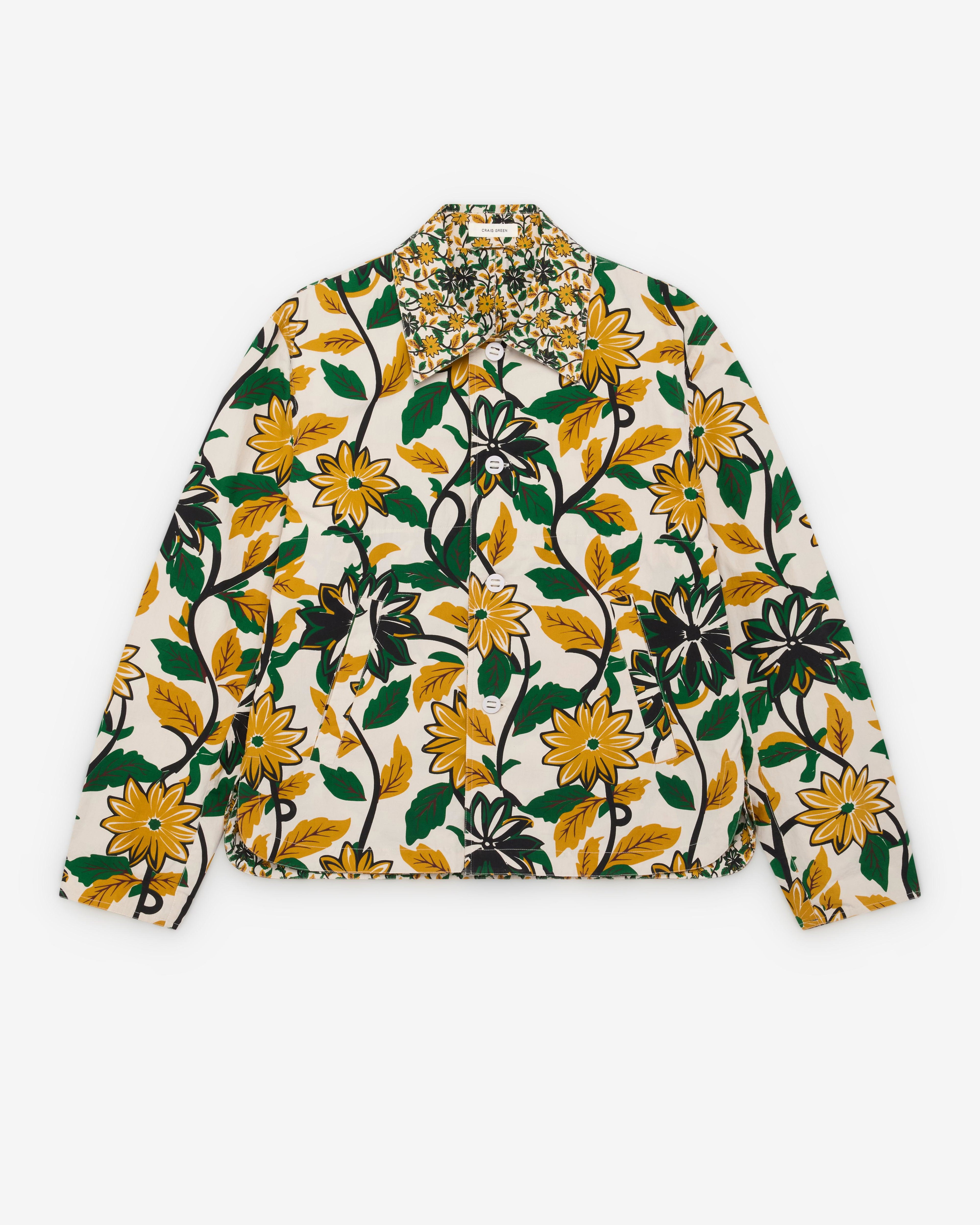 Craig Green - Men's Reversible Worker Jacket - (Yellow/Floral) by CRAIG GREEN
