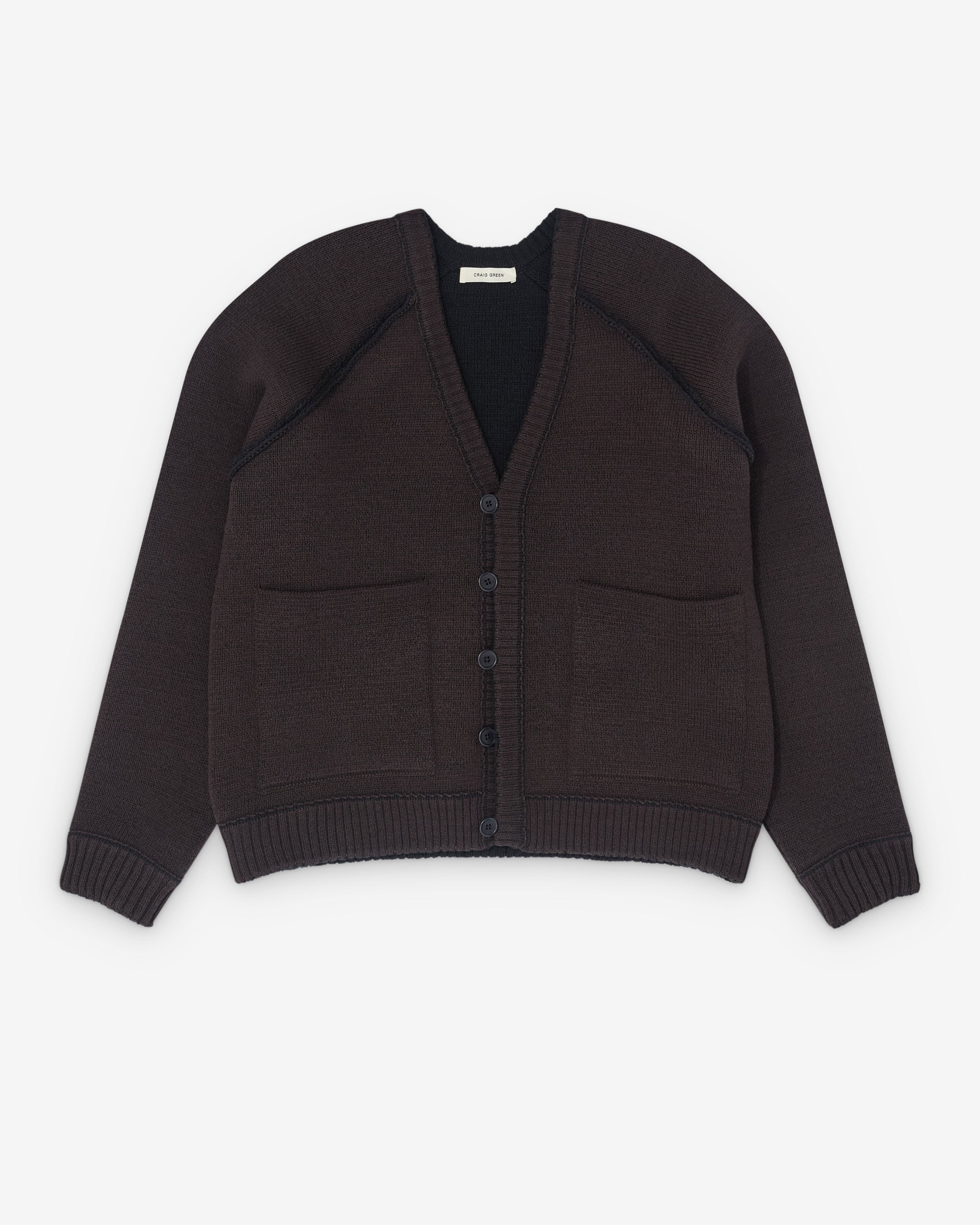 Craig Green - Men’s Tape Knit Cardigan - (Dark Brown) by CRAIG GREEN