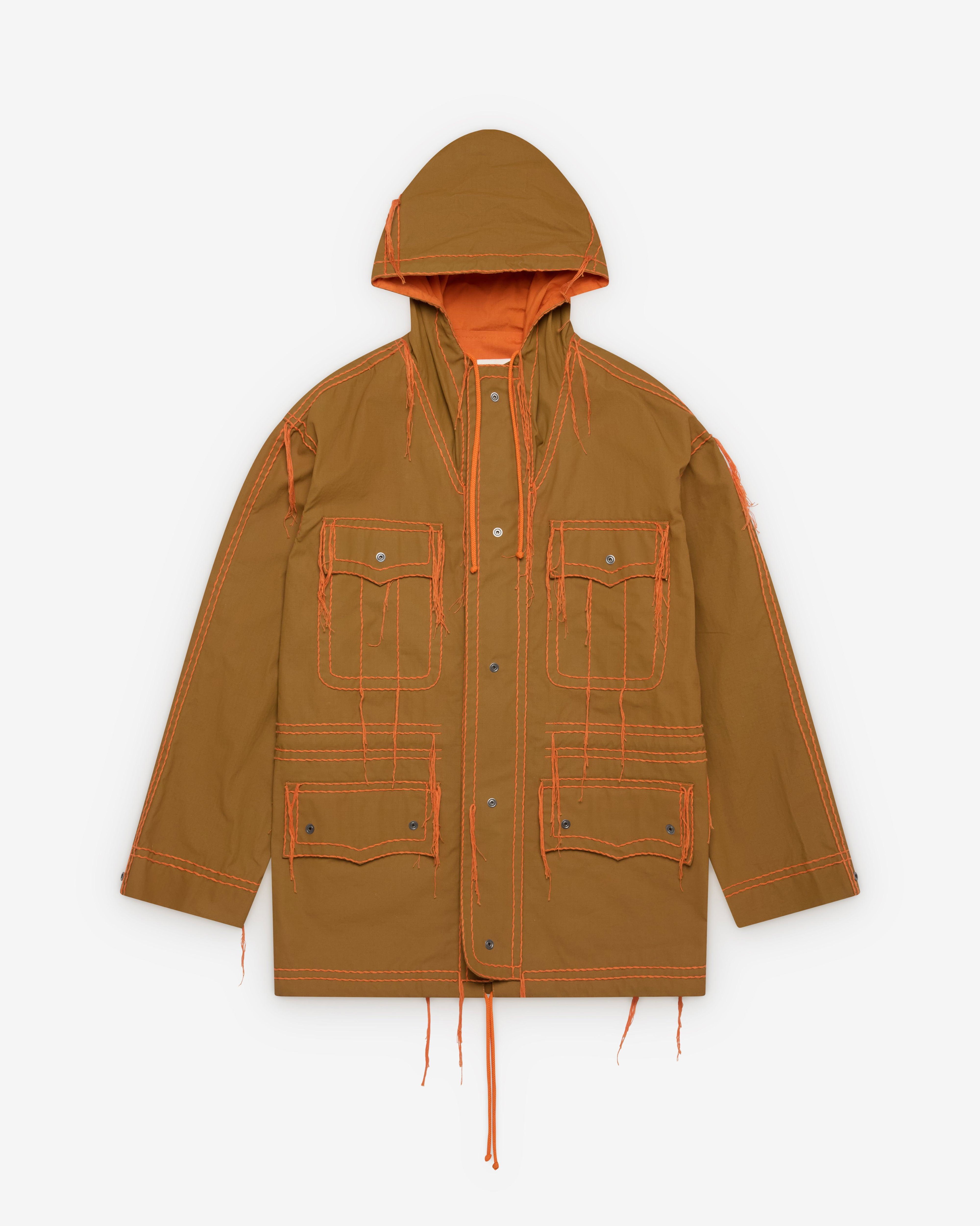 Craig Green - Men's Two Tone Embroidered Anorak - (Brown/Orange) by CRAIG GREEN