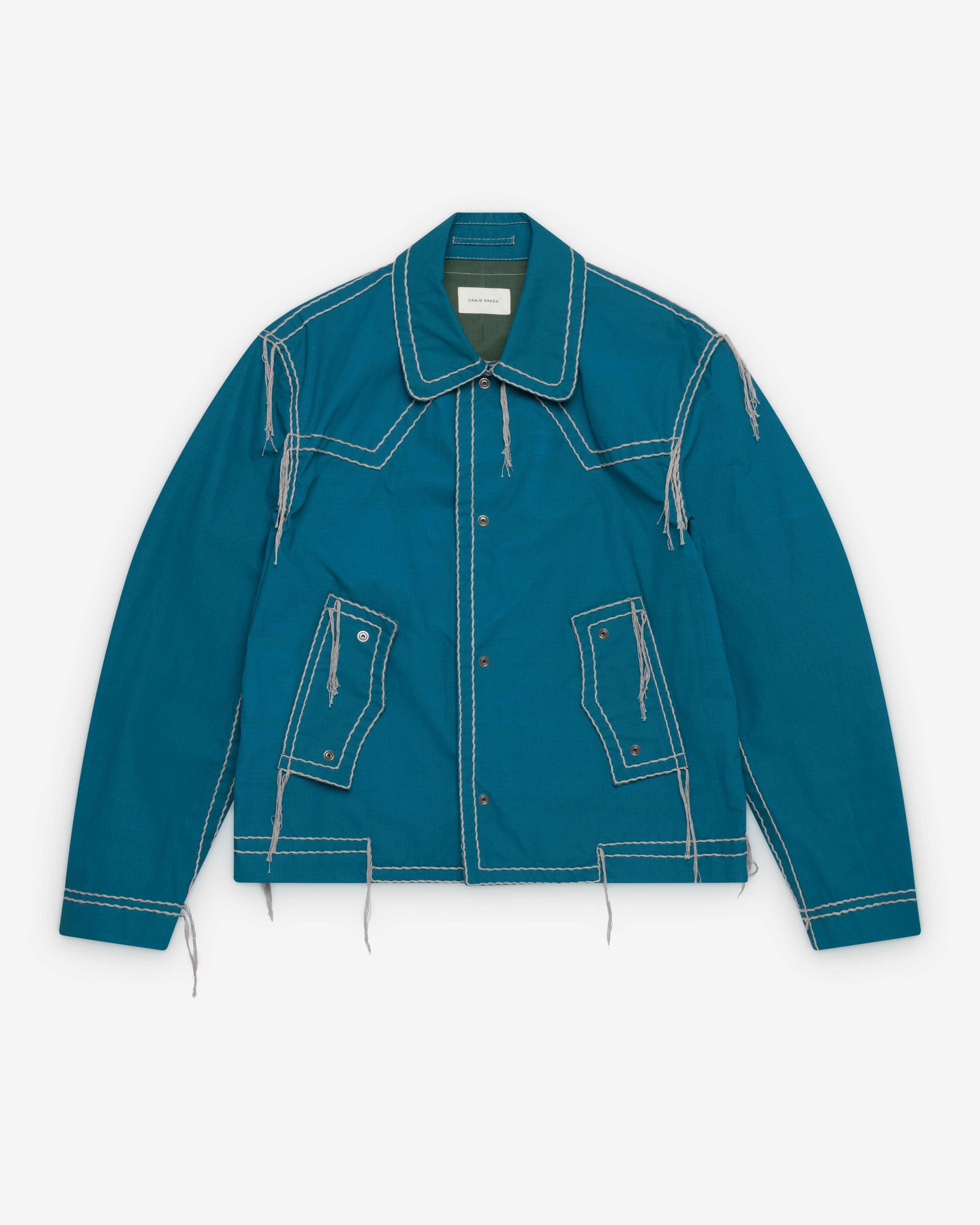 Craig Green - Men's Two Tone Embroidered Jacket - (Blue/Grey) by CRAIG GREEN