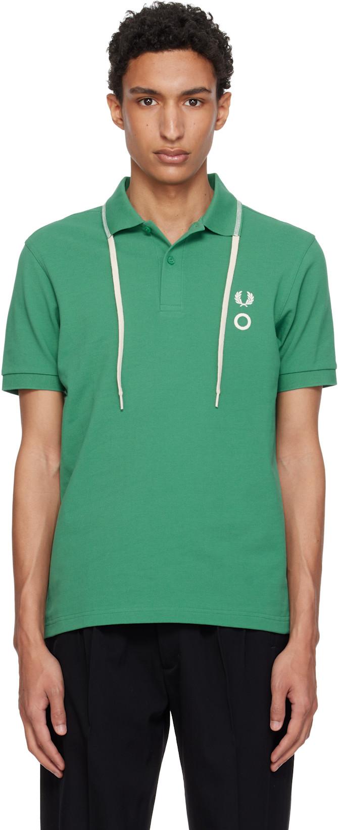 Green Fred Perry Edition Drawcord Collar Polo by CRAIG GREEN