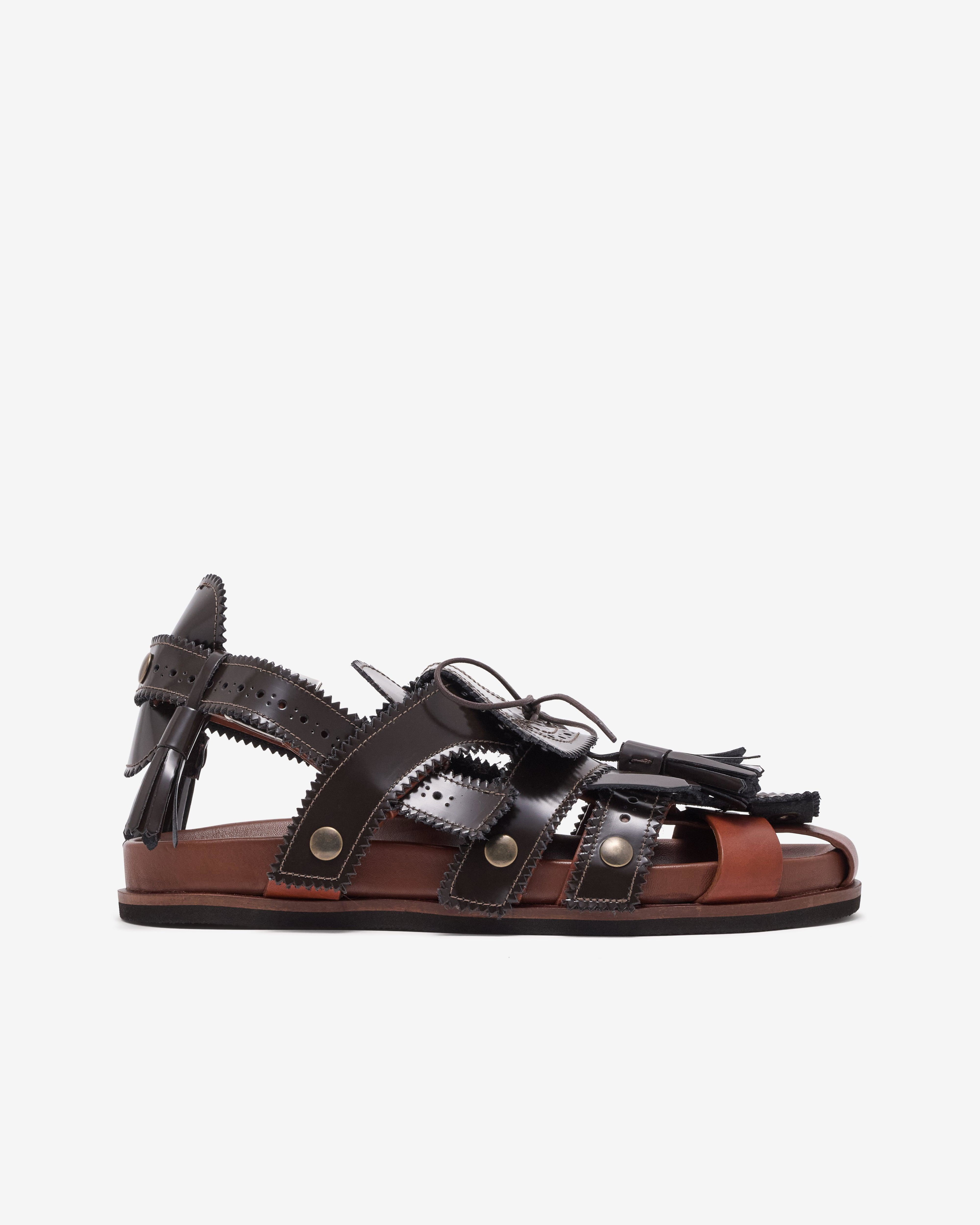 Grenson - Men's Craig Green Quinton Sandal - (Tan Calf/Black) by CRAIG GREEN