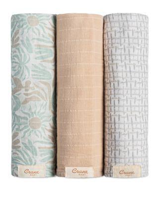 Cove Newborn Swaddle Blanket in Sea Life by CRANE BABY