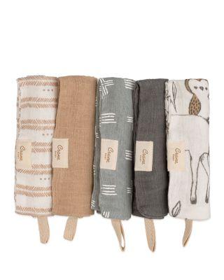 Ezra Woodland Animal Washcloths by CRANE BABY