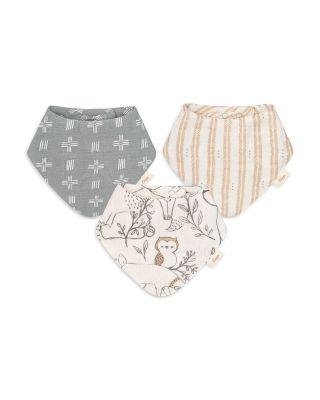 Ezra Woodland Muslin Bib Set by CRANE BABY