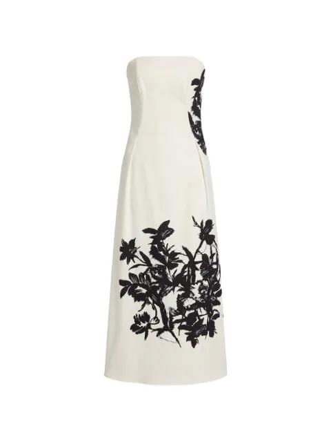 floral-pattern strapless dress by CRIDA