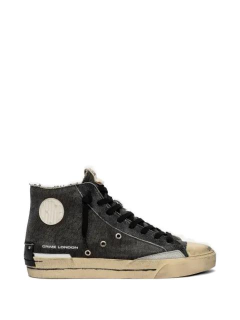 Recut High distressed-effect high-top sneakers by CRIME LONDON