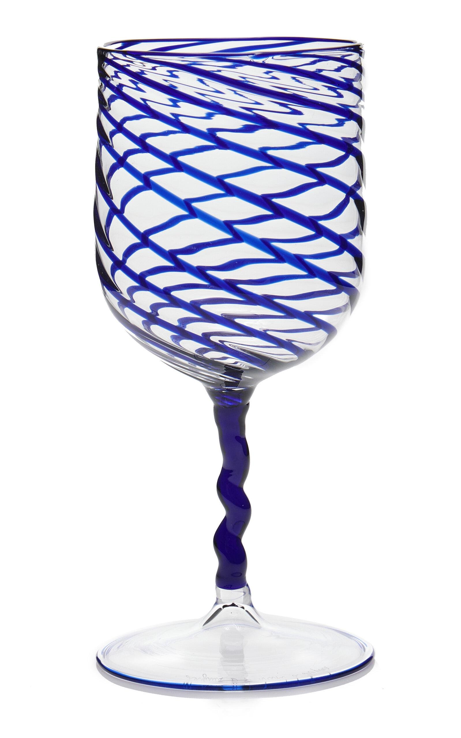 CRINI & SOPHIA - Handmade Striped Glass - Blue - Moda Operandi by CRINI&SOPHIA