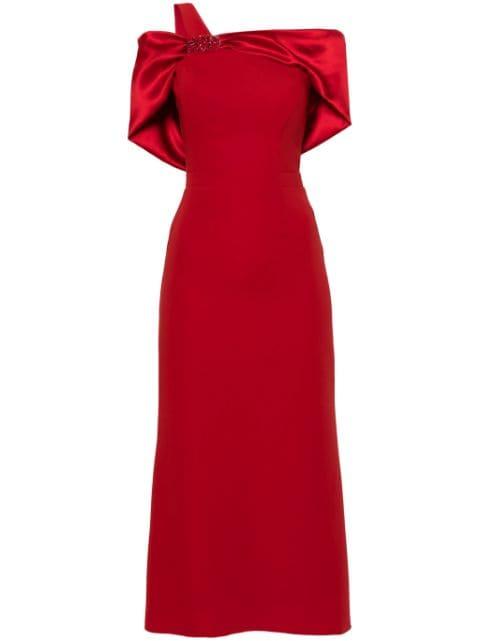 Ophelia satin midi dress by CRISTALLINI
