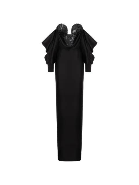 Warrior sequin-embellished draped dress by CRISTINA SAVULESCU