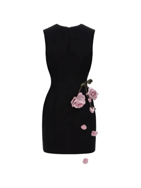 rose-appliqué sleeveless mini dress by CRISTINA SAVULESCU