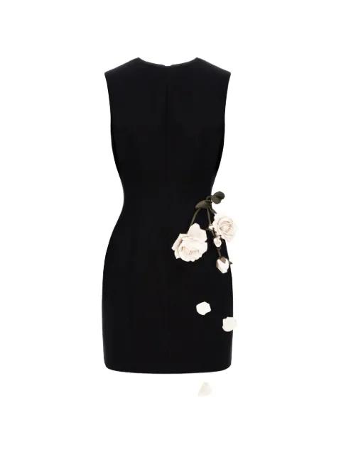 rose-appliqué sleeveless mini dress by CRISTINA SAVULESCU