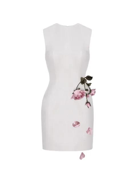rose-appliqué sleeveless mini dress by CRISTINA SAVULESCU
