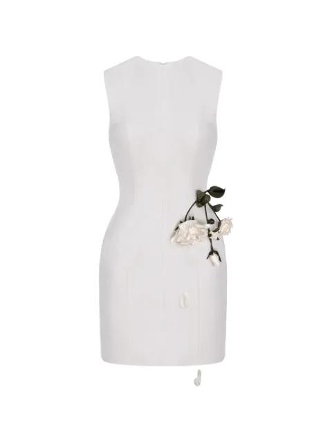 rose-appliqué sleeveless mini dress by CRISTINA SAVULESCU