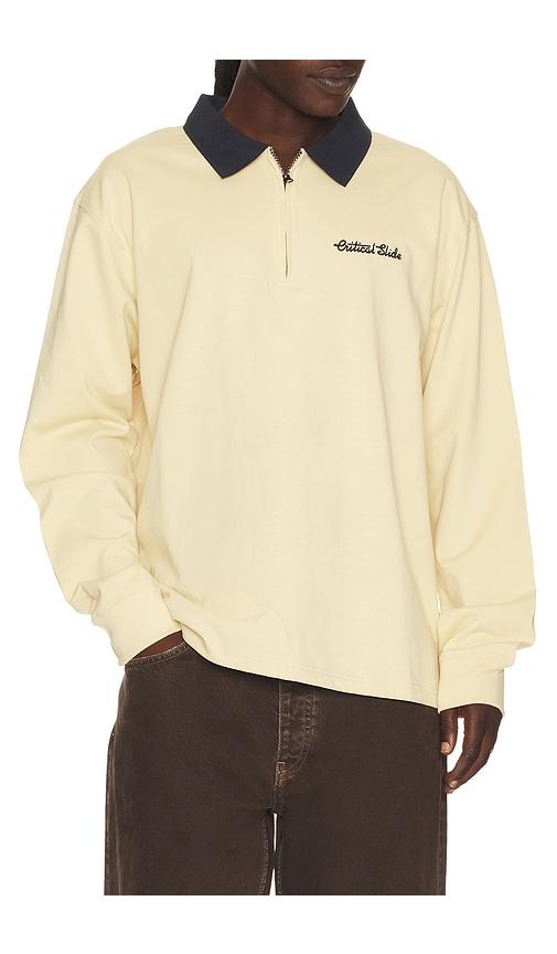 Critical Slide Sun Cured 1/4 Zip Rugby in Cream by CRITICAL SLIDE