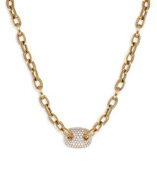 18K Yellow Gold Diamond Pave Pendant Necklace by CRIVELLI