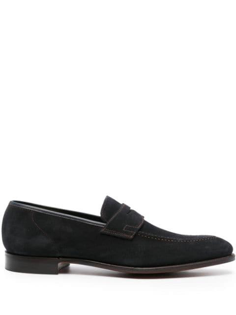 almond-toe suede loafers by CROCKETT&JONES