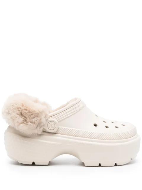 faux-fur platform clogs by CROCS
