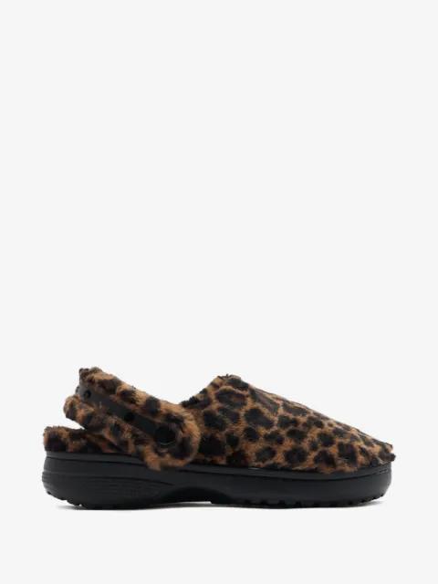 leopard furry slippers by CROCS