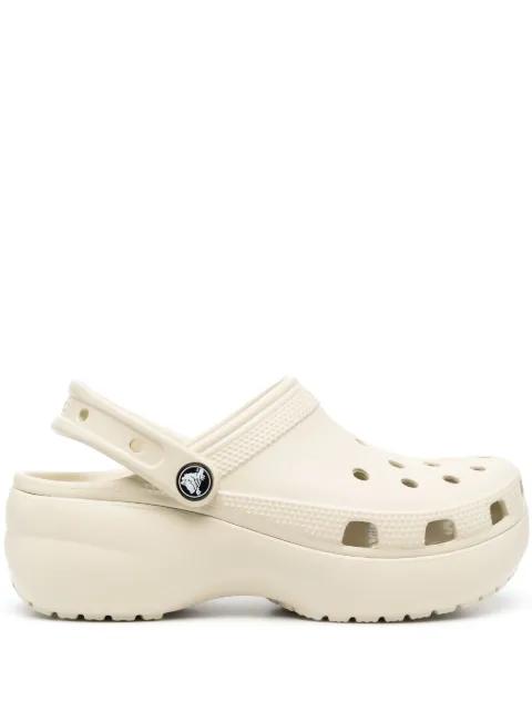 logo-plaque platform clogs by CROCS