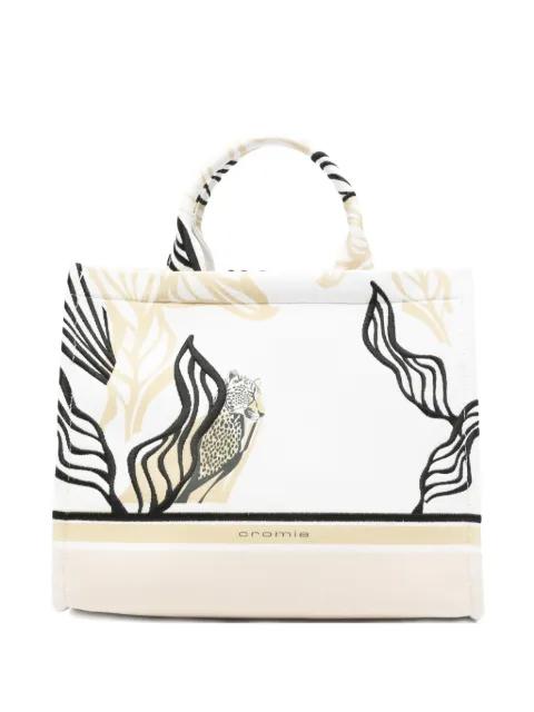 Jungle Noir animal-print tote bag by CROMIA