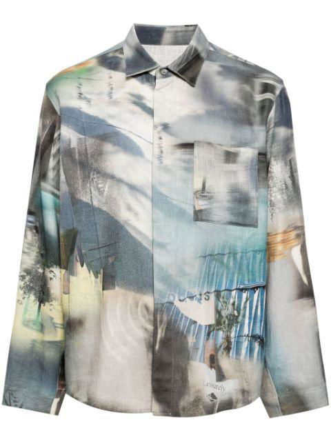 abstract-pattern print shirt by CROQUIS