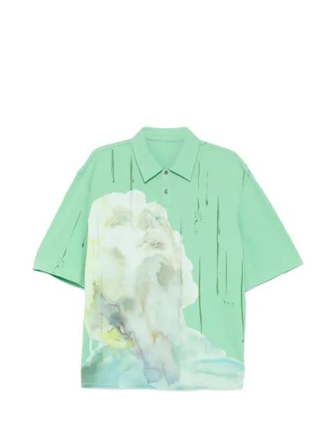 collar print T-shirt by CROQUIS