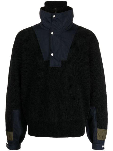 contrast-panel knit jumper by CROQUIS