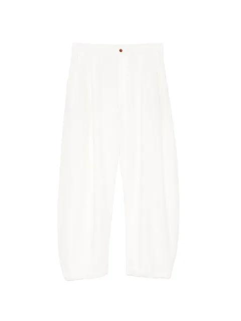 elasticated waistband tapered trousers by CROQUIS