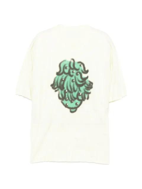 graphic-print pleated T-shirt by CROQUIS