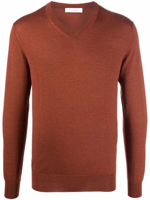 V-neck cashmere-silk jumper by CRUCIANI