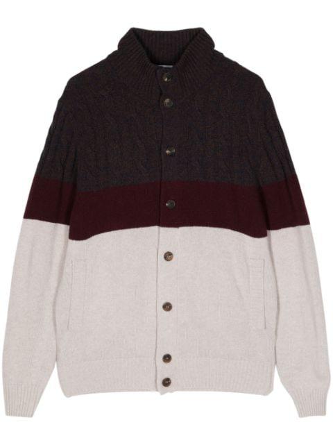 colour-block cable-knit cardigan by CRUCIANI