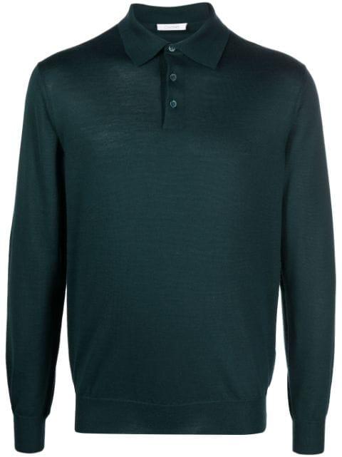 fine-knit long-sleeved polo shirt by CRUCIANI