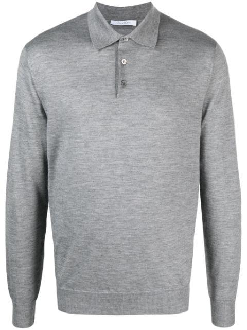 fine-knit long-sleeved polo shirt by CRUCIANI