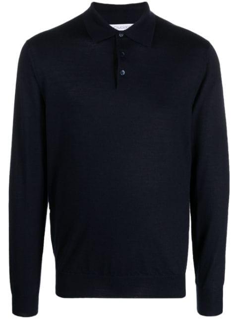 fine-knit long-sleeved polo shirt by CRUCIANI
