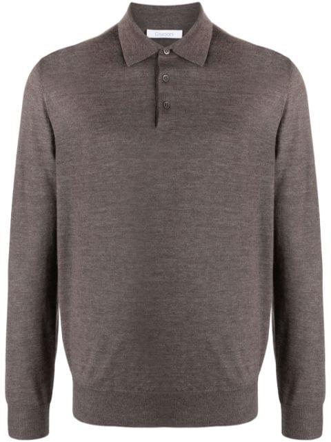 fine-knit long-sleeved polo shirt by CRUCIANI