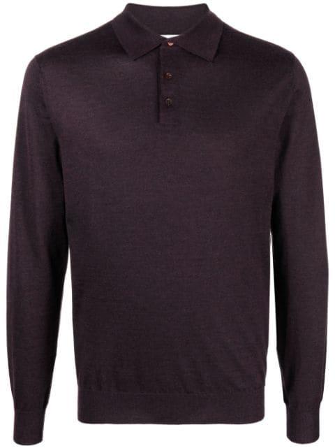 fine-knit long-sleeved polo shirt by CRUCIANI