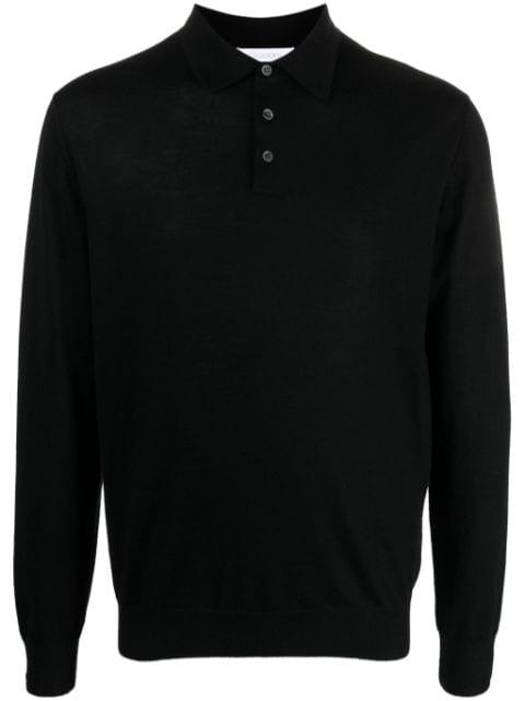 fine-knit long-sleeved polo shirt by CRUCIANI
