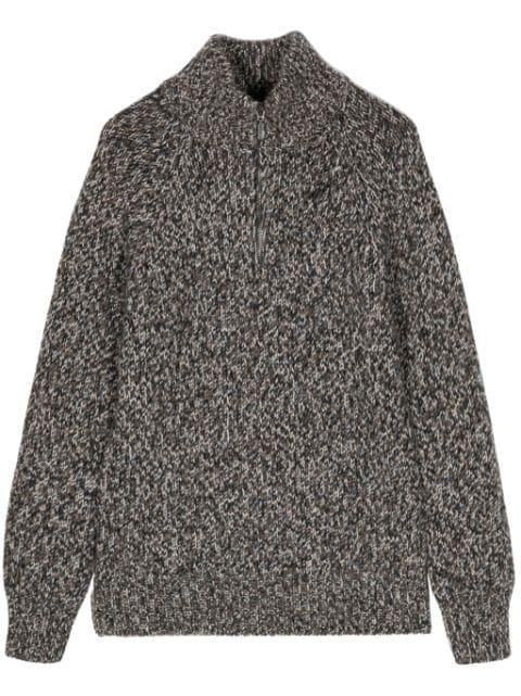 half-zip wool-silk jumper by CRUCIANI