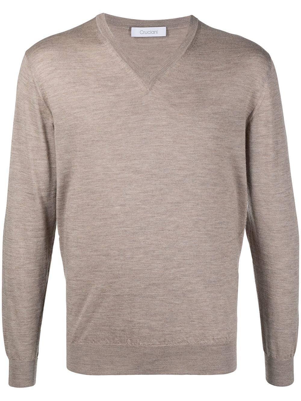 long-sleeve V-neck jumper by CRUCIANI