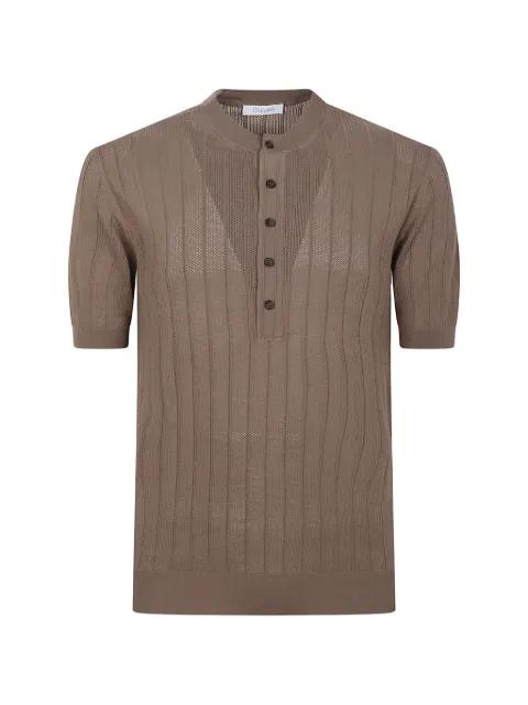 ribbed-knit short-sleeve polo shirt by CRUCIANI