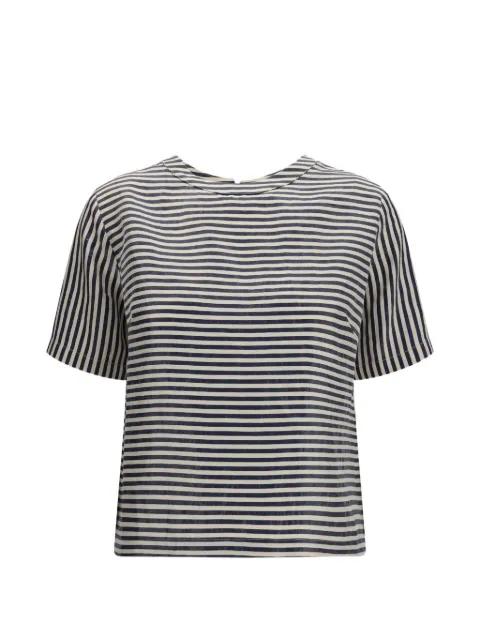 striped button-back T-shirt by CRUNA